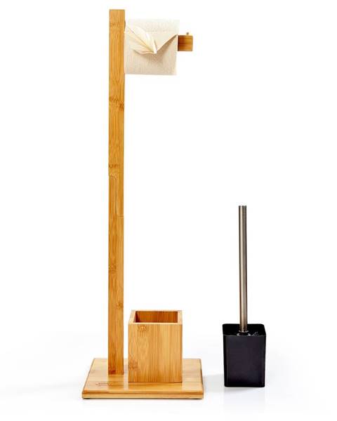 Blumfeldt Blumfeldt WC garnitura, včetně toaletního kartáče, 23 × 74 × 19,5 cm, odolná proti vlhkosti, bambus