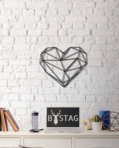 Nástěnná kovová dekorace Heart, 40 x 37 cm