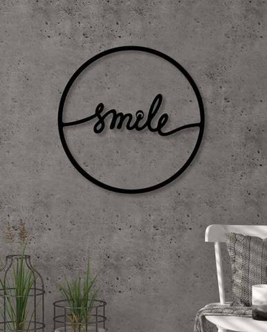 Nástěnná kovová dekorace Smile, ⌀ 40 cm