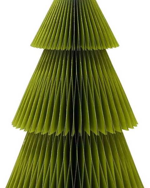 Only Natural Třpytivě zelená papírová vánoční ozdoba ve tvaru stromu Only Natural, výška 22,5 cm