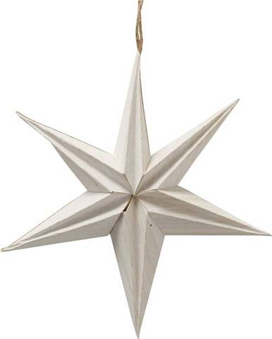 Bílá vánoční papírová závěsná dekorace ve tvaru hvězdy Boltze Kassia, ø 20 cm