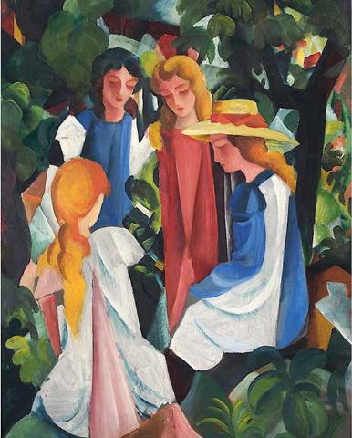 Reprodukce obrazu August Macke - Four Girls, 40 x 60 cm