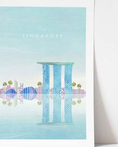 Plakát Travelposter Singapore, 30 x 40 cm