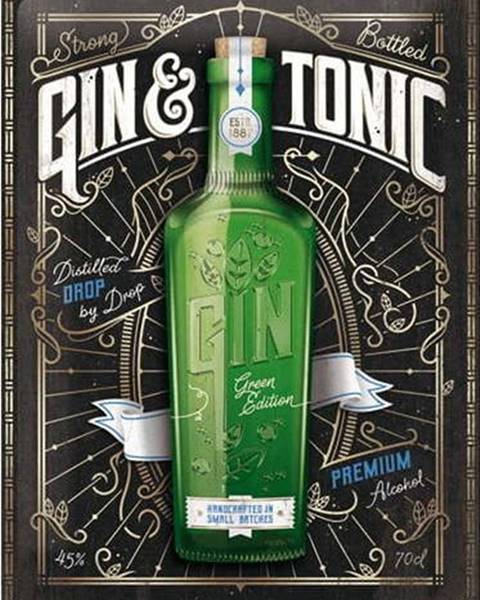 Postershop Nástěnná dekorativní cedule Postershop Gin & Tonic