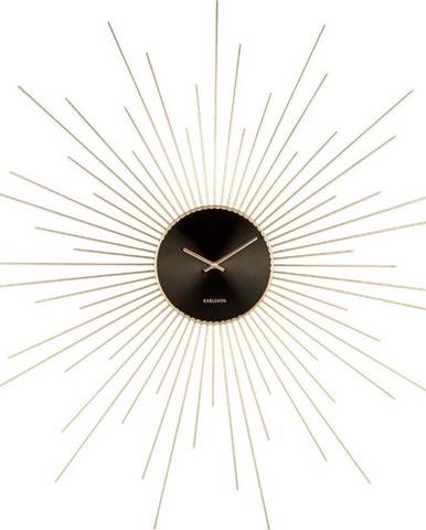 Nástěnné hodiny v černo-zlaté barvě Karlsson Peony, ø 95 cm