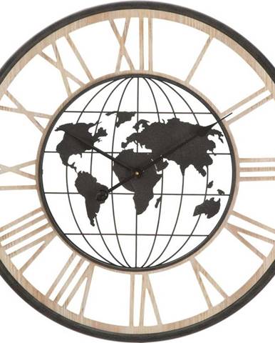 Černé nástěnné hodiny Mauro Ferretti World, ø 70 cm