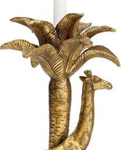 Dekorativní svícen ve zlaté barvě Kare Design Giraffe Palm Tree, výška 35 cm