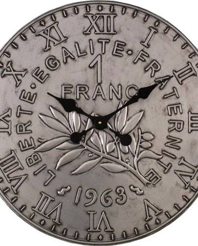 Nástěnné hodiny ve stříbrné barvě Antic Line, ø 60 cm