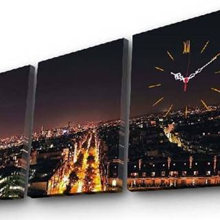 Nástěnné obrazové hodiny Paříž, 96 x 40 cm