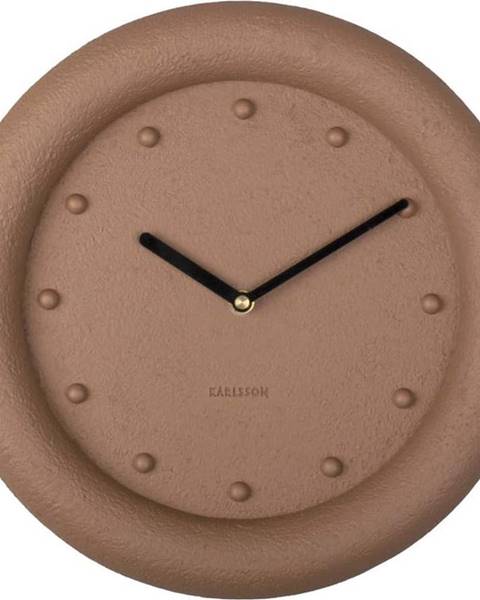 Hnědé nástěnné hodiny Karlsson Petra, ø 30 cm