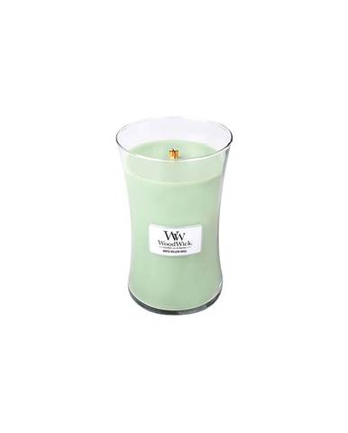 Vonná svíčka WoodWick White Willow Moss, doba hoření 110 h
