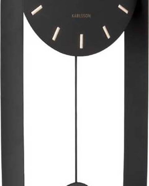Černé kyvadlové nástěnné hodiny Karlsson Charm