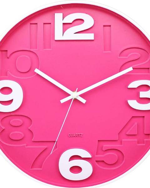 Růžové nástěnné hodiny Postershop Matt, ø 30 cm
