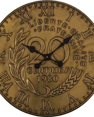 Nástěnné hodiny ve zlaté barvě Antic Line, ø 60 cm
