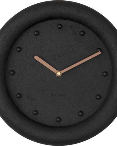 Černé nástěnné hodiny Karlsson Petra, ø 30 cm