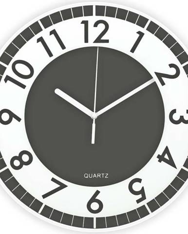 Tmavě šedé nástěnné hodiny Postershop Moderna, ø 30 cm