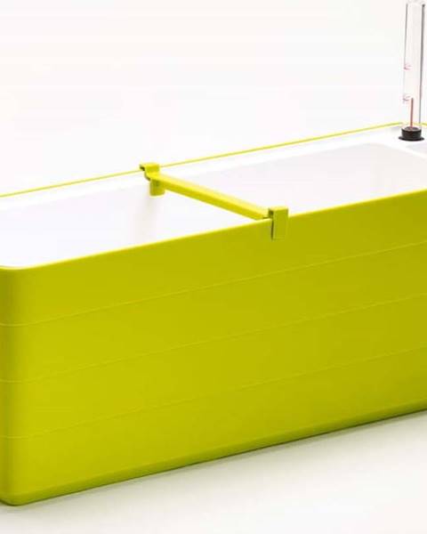 Plastia Zelené-bílý samozavlažovací truhlík Plastia Berberis , délka 59 cm