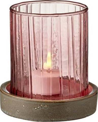 Růžová LED svíčka Bitz Hurricane, výška 11 cm