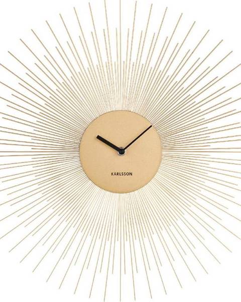 Karlsson Nástěnné hodiny ve zlaté barvě Karlsson Peony, ø 45 cm