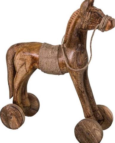 Dekorativní dřevěná socha koně Antic Line Cheval, výška 31 cm