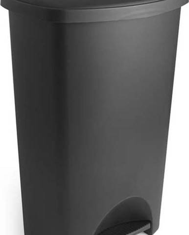 Černý pedálový odpadkový koš s víkem Addis, 41 x 33 x 62,5 cm