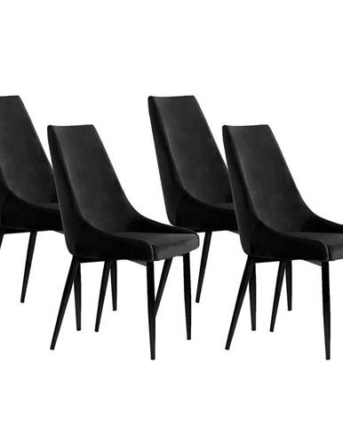 Židle Luis Velvet Černá/ Noha Černá - 4 ks