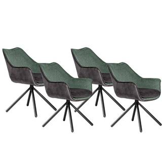 Židle Montreal Zelená+Šedá / Noha Černá - 4 ks