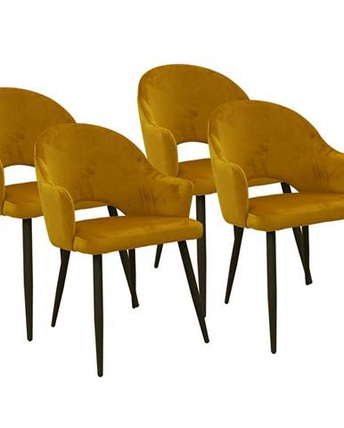 Židle Goda Žlutá/Černá – 4 ks