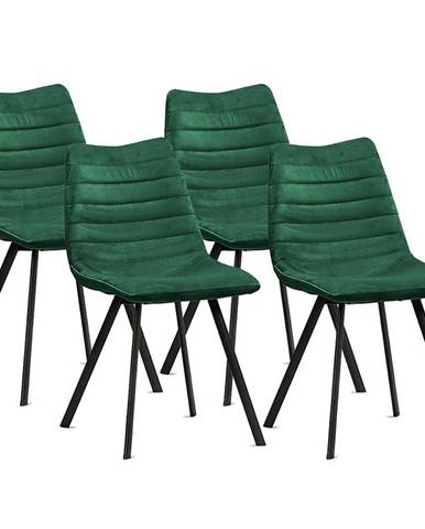 Židle Roxa Zelená/ Noha Černá - 4 ks