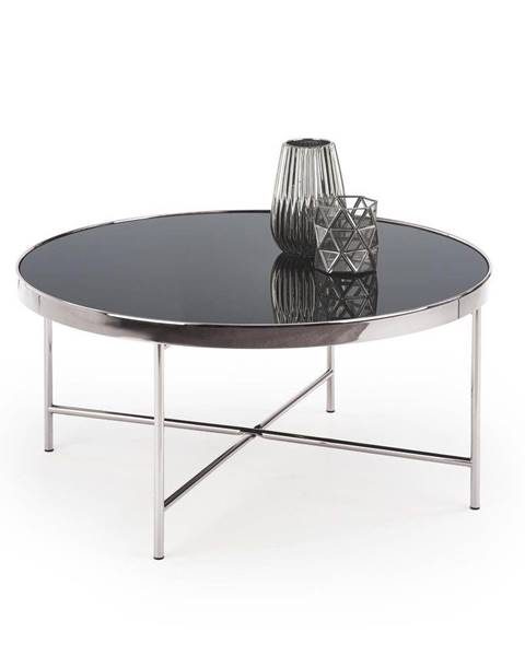 Halmar Halmar Konferenční stolek Moria, sklo, černý/stříbrný
