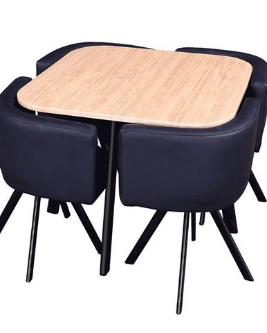 Tempo Kondela Jídelní sestava Bevis, stůl + 4 židle, dub/černá