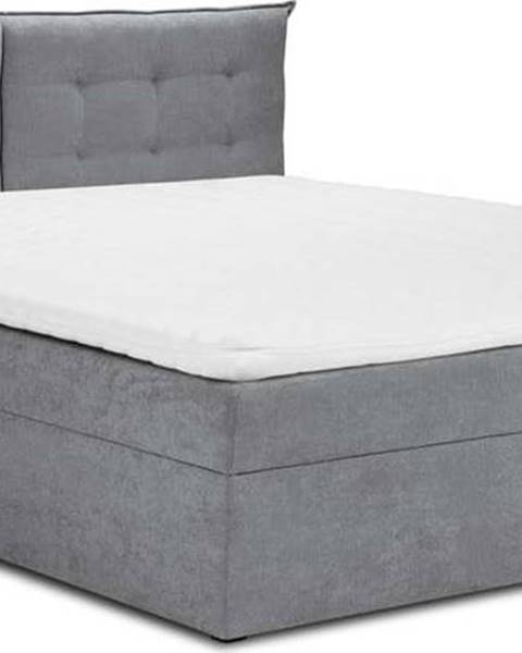 Mazzini Beds Šedá boxspring postel s úložným prostorem 140x200 cm Echaveria – Mazzini Beds