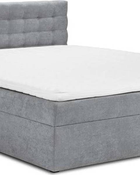 Mazzini Beds Šedá boxspring postel s úložným prostorem 200x200 cm Jade – Mazzini Beds