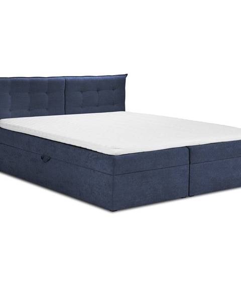 Mazzini Beds Tmavě modrá dvoulůžková postel Mazzini Beds Echaveria, 160 x 200 cm