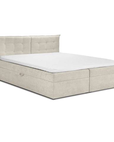 Béžová dvoulůžková postel Mazzini Beds Echaveria, 200 x 200 cm