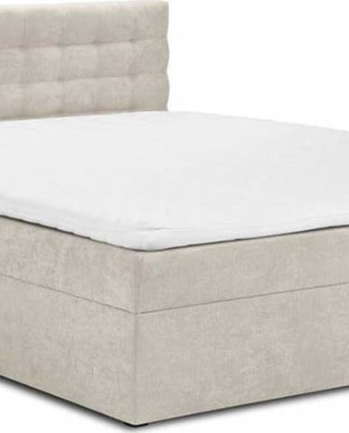 Béžová dvoulůžková postel Mazzini Beds Jade, 200 x 200 cm