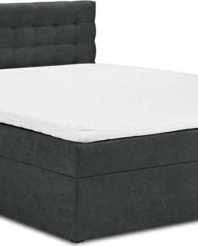 Tmavě šedá dvoulůžková postel Mazzini Beds Jade, 180 x 200 cm