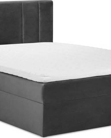 Tmavě šedá boxspring postel s úložným prostorem 180x200 cm Afra – Mazzini Beds