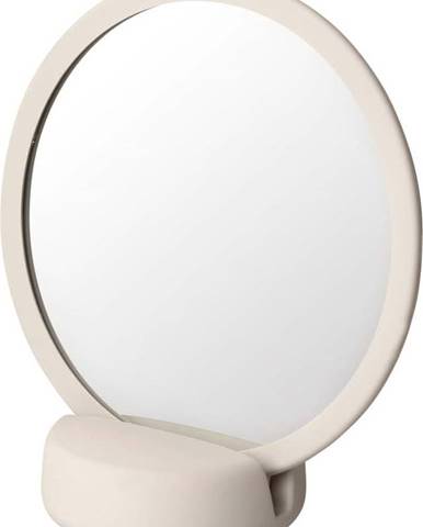Krémové bílé stolní kosmetické zrcadlo Blomus, výška 18,5 cm