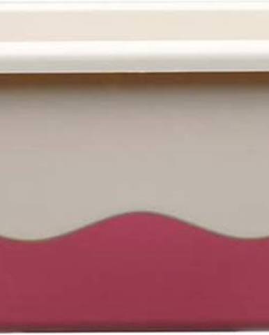 Bílo-růžový samozavlažovací truhlík Plastia Mareta, délka 80 cm