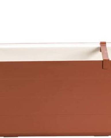 Hnědo-béžový samozavlažovací truhlík Plastia Berberis , délka 78 cm