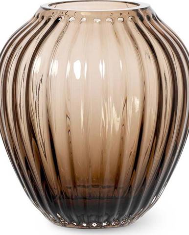 Hnědá skleněná váza Kähler Design Hammershøi, výška 14 cm