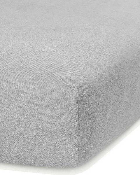 AmeliaHome Světle šedé elastické prostěradlo s vysokým podílem bavlny AmeliaHome Ruby, 100/120 x 200 cm