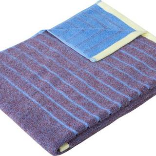 Modro-fialový bavlněný ručník Hübsch Dora, 50 x 100 cm