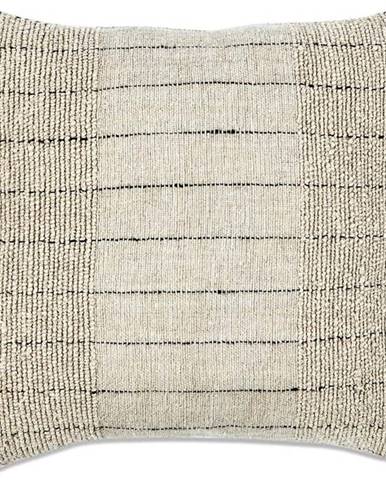 Béžový povlak na polštář z bavlny a lnu Nkuku Mayla, 50 x 50 cm