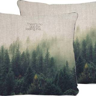 Zeleno-béžový polštář Tierra Bella No App, 45 x 45 cm