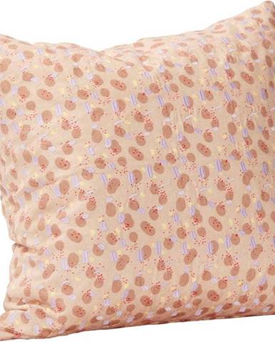 Béžovo-růžový bavlněný polštář Hübsch Spot, 50 x 50 cm