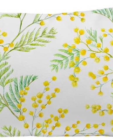 Žluto-bílý polštář Tierra Bella Mimosa, 50 x 35 cm