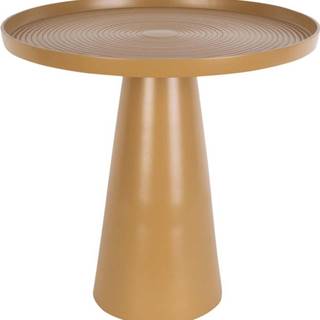 Hořčicově žlutý kovový odkládací stolek Leitmotiv Force, výška 37,5 cm