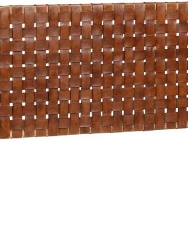 Čelo postele z teakového dřeva a z kůže Kave Home Calixta, 153 x 110 cm